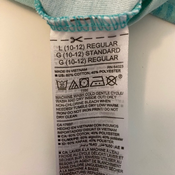 Stripe teal kids tshirt age 10-12 - Picture 3 of 3